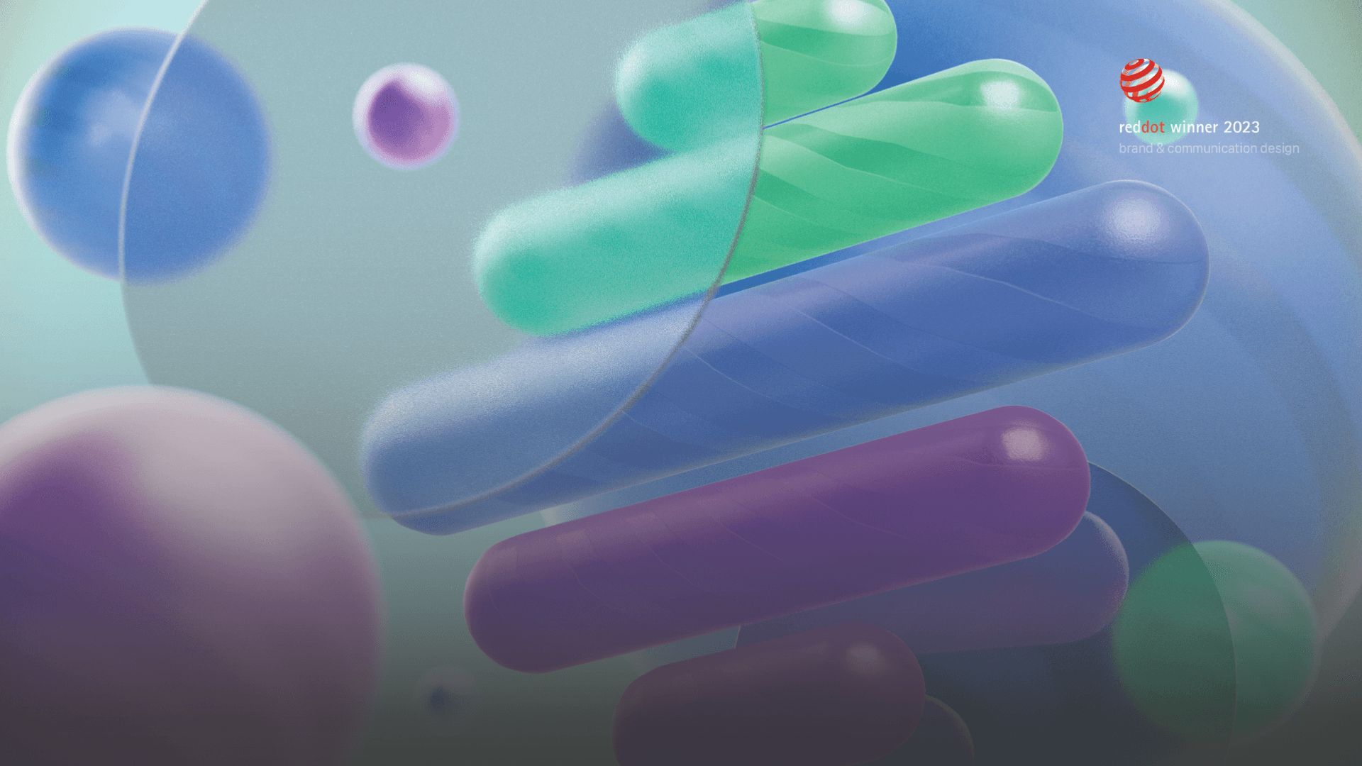Colourful layered 3D capsule forms developed as part of the SQUARS visual identity.
