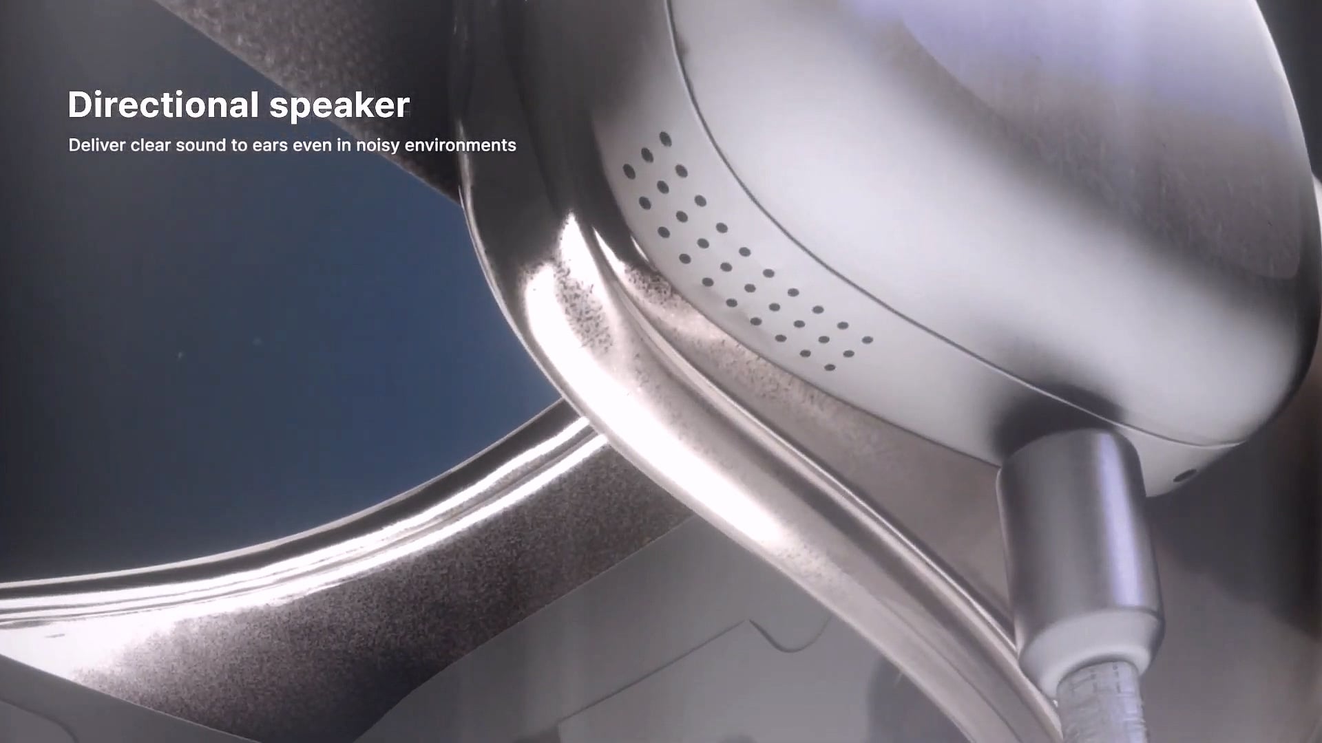 Close-up of the speaker grille on the goggles’ side housing.